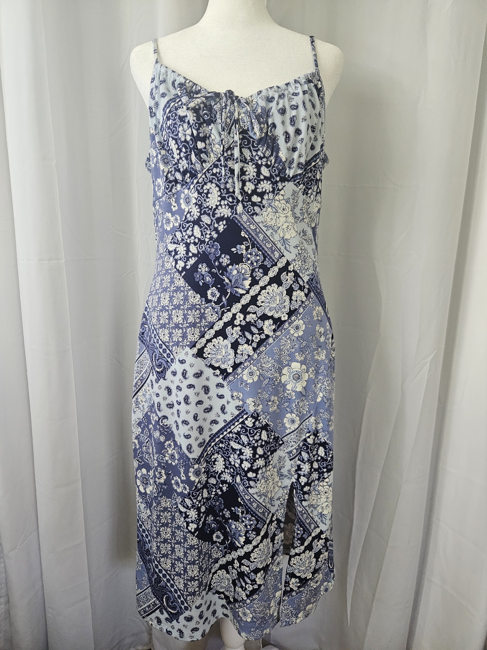 Inspired Hearts Blue Paisley Bandana Print Dress – XL – NWT
